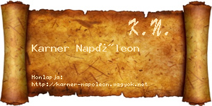 Karner Napóleon névjegykártya